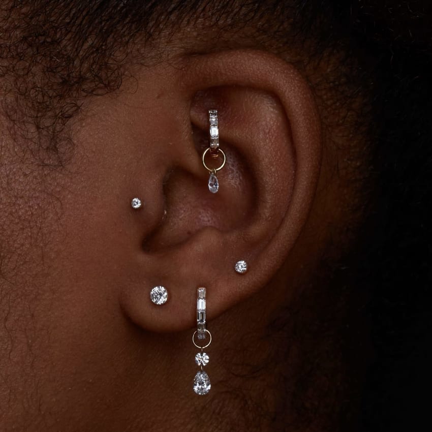 Invisible Set Diamond Stud Earring