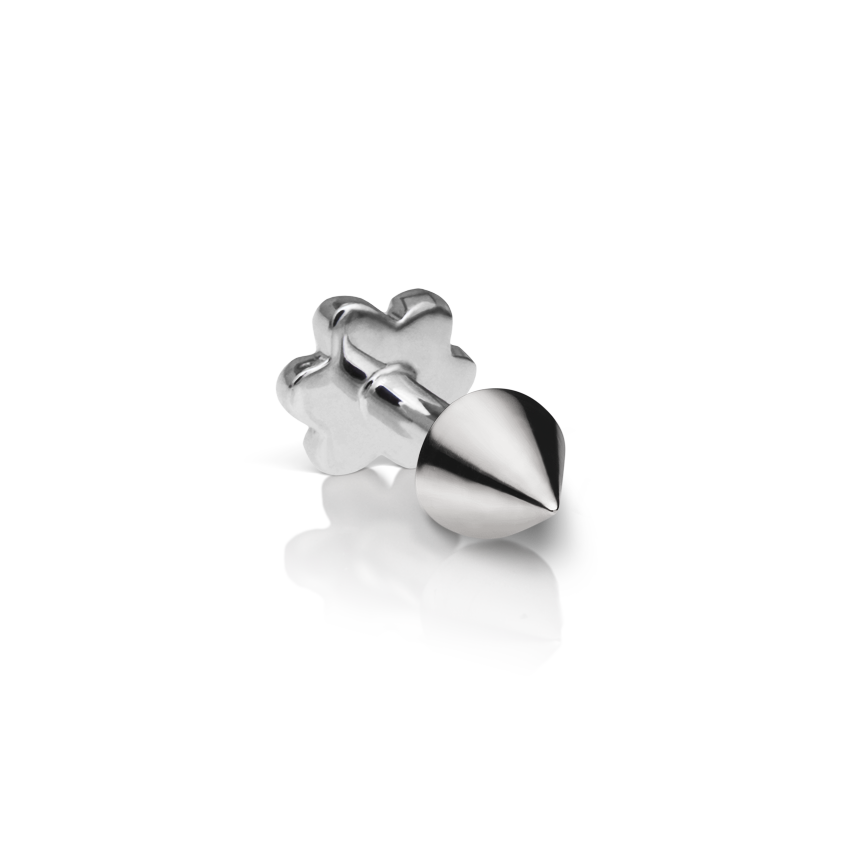 Short Spike Threaded Stud Earring With Titanium Backing