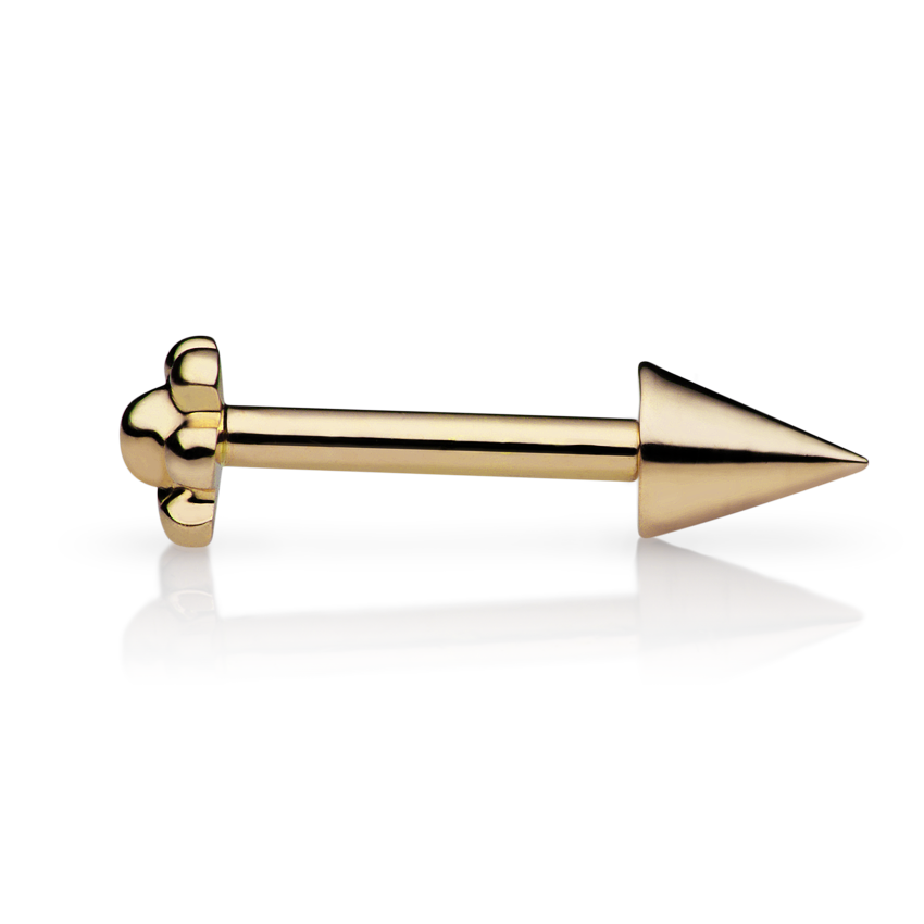 Short Spike Threaded Stud Earring With Titanium Backing