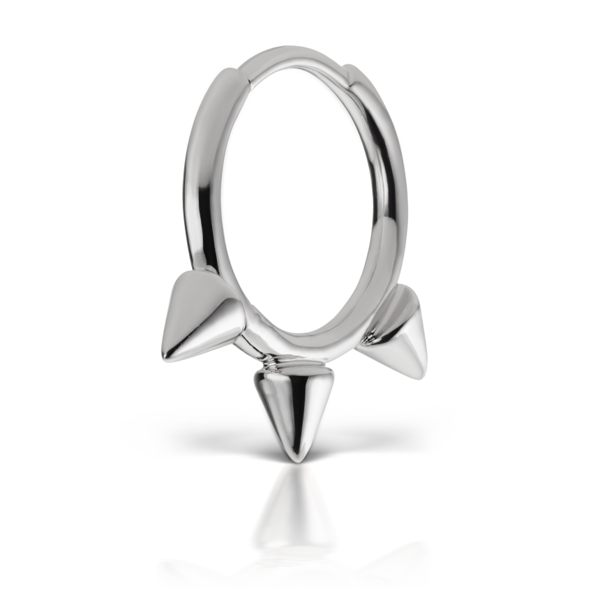 Triple Short Spike Hoop Earring
