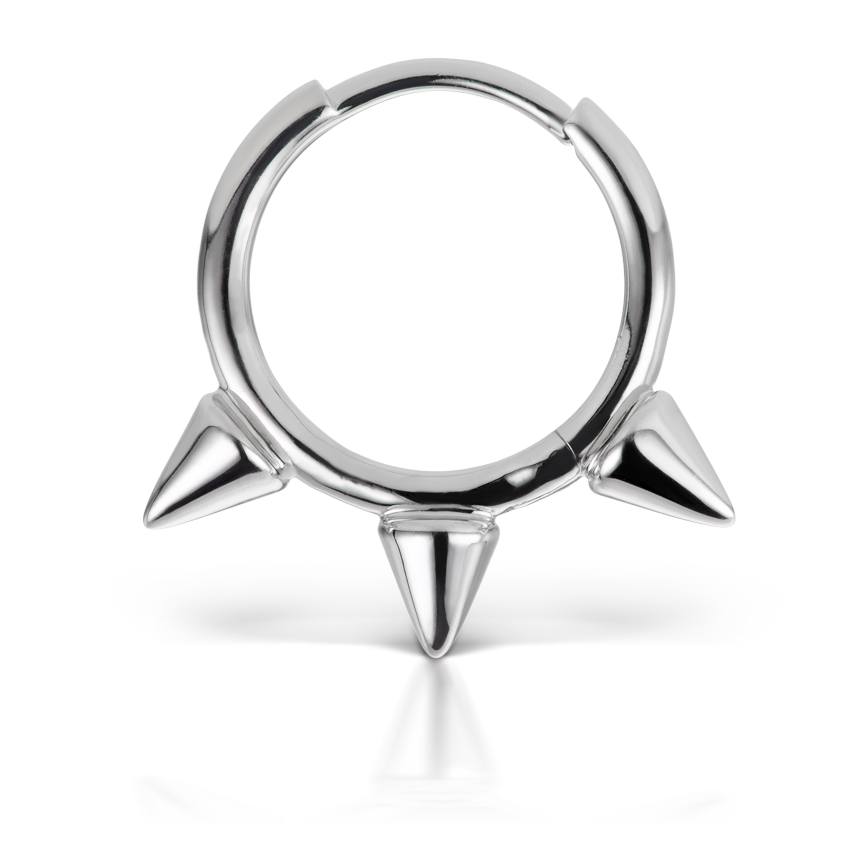 Triple Short Spike Hoop Earring