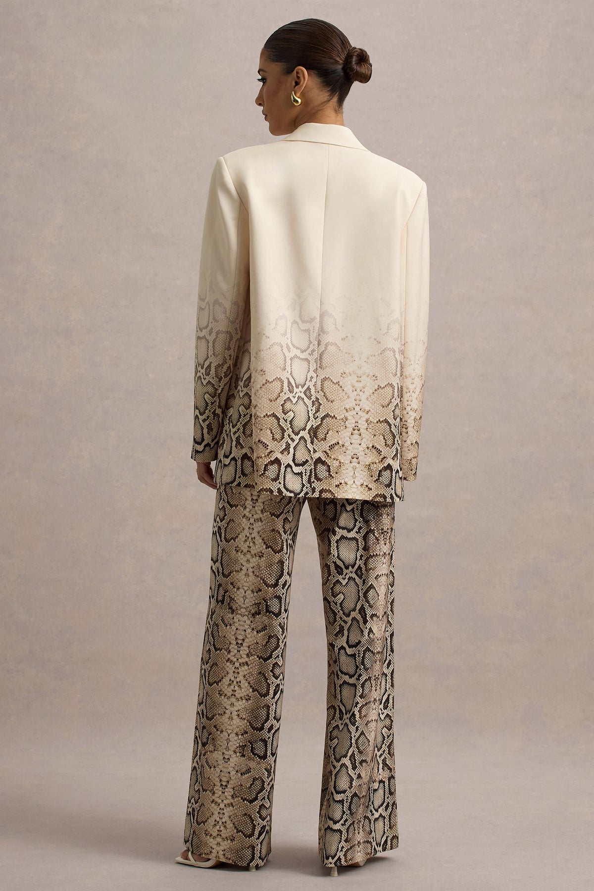 Hurley | Snake Print Plunge Long Sleeve Tailored Blazer