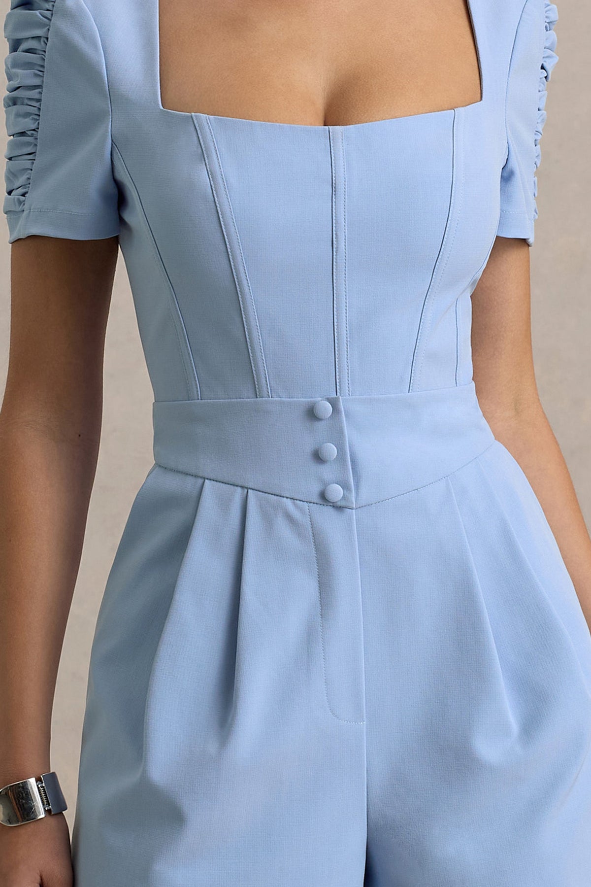 Brizzie | Light Blue Short-Sleeve Romper