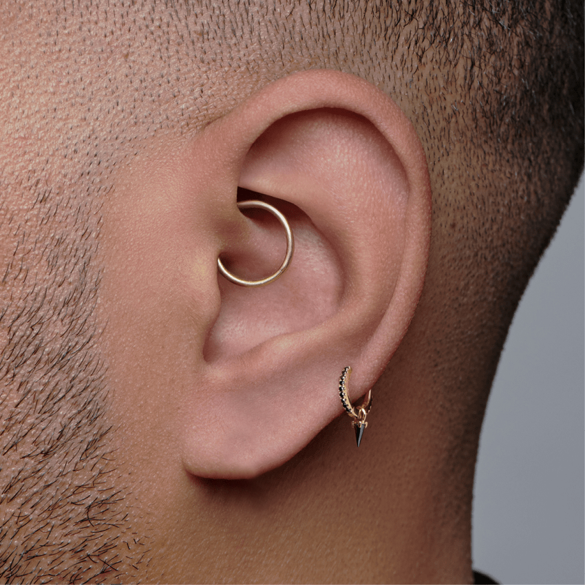 Black Diamond Eternity Hoop Earring