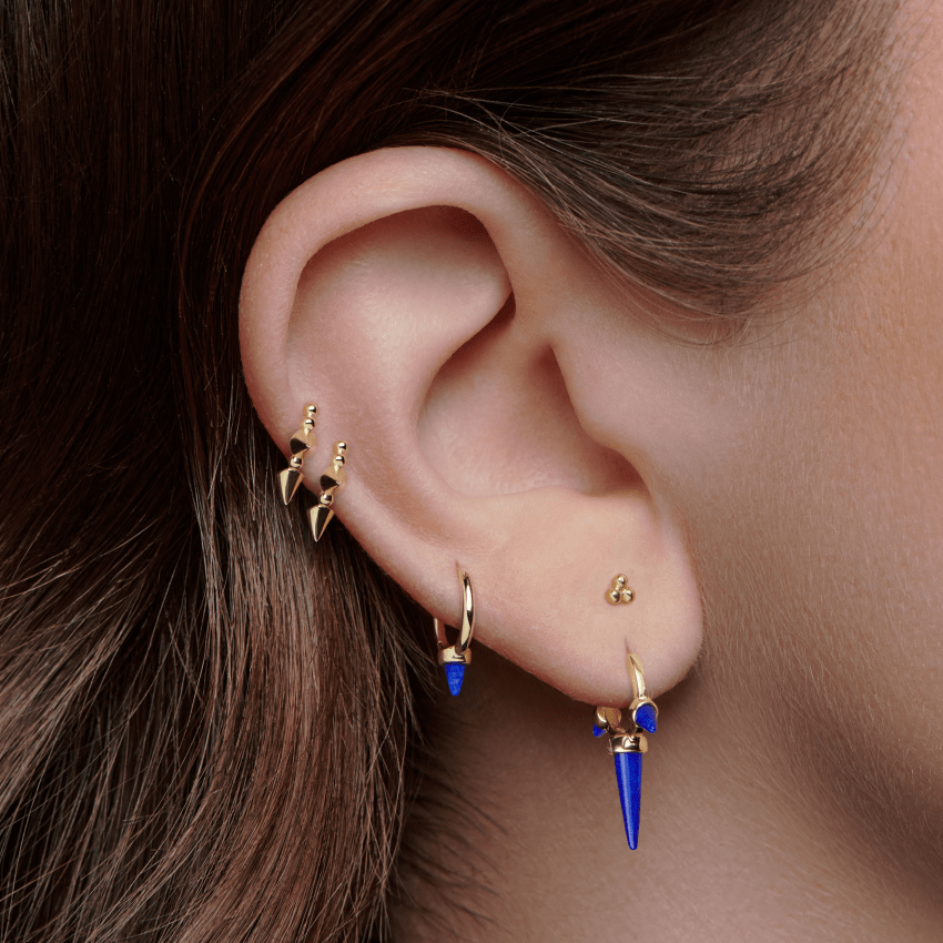 Ball Trinity Threaded Stud Earring