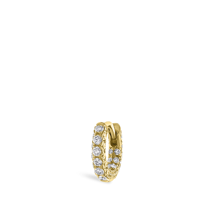 Diamond Five Row Pavé Hoop Earring (Bottom Hinge)