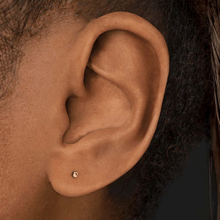 Ball Threaded Stud Earring With Titanium Backing