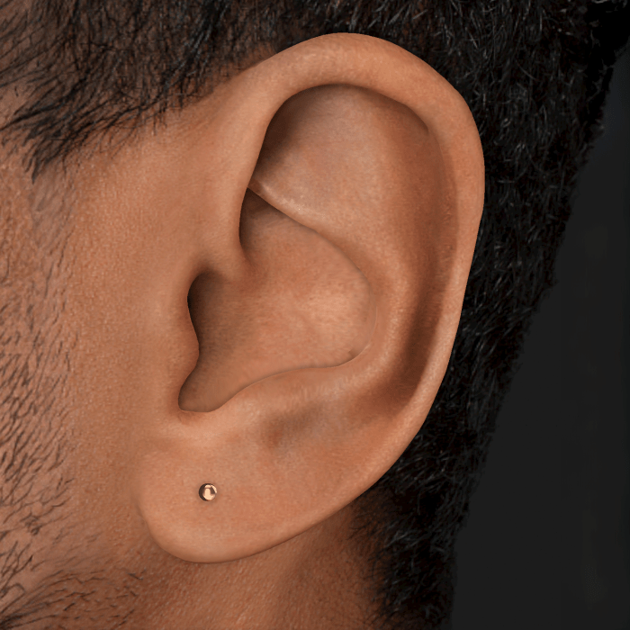 Ball Threaded Stud Earring With Titanium Backing