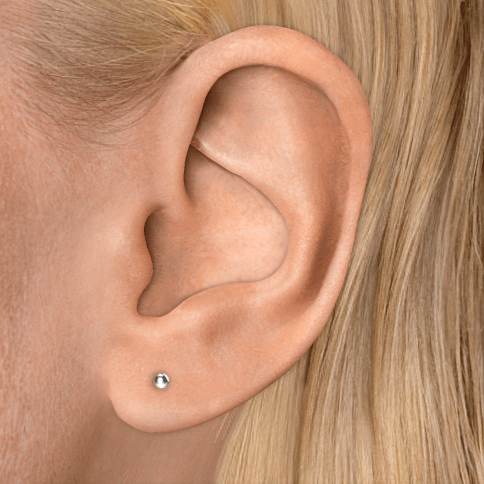 Ball Threaded Stud Earring With Titanium Backing