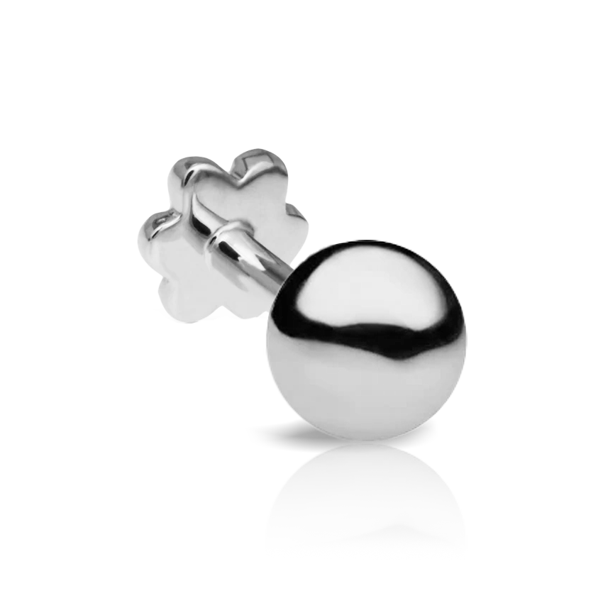 Ball Threaded Stud Earring With Titanium Backing
