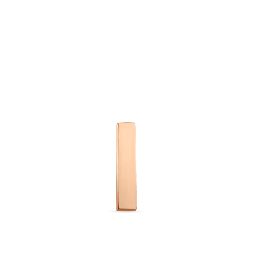 Polished Square Bar Threaded Stud Earring