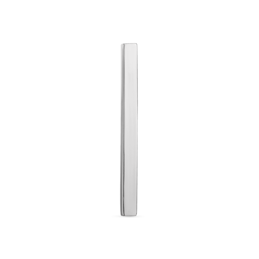 Polished Square Bar Threaded Stud Earring With Titanium Backing