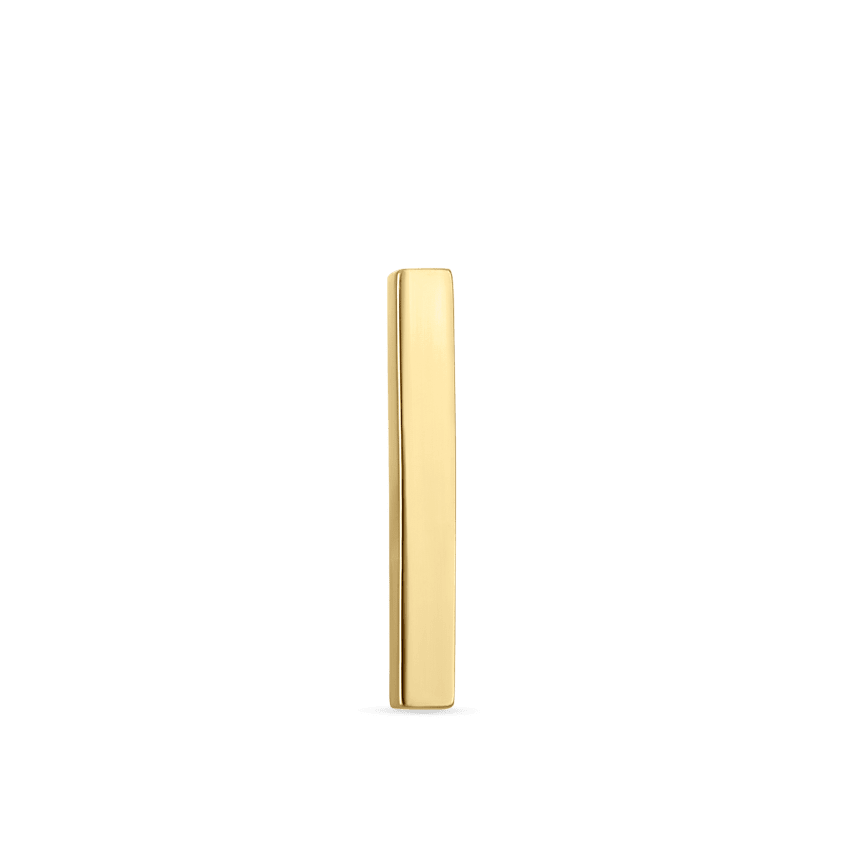Polished Square Bar Threaded Stud Earring With Titanium Backing