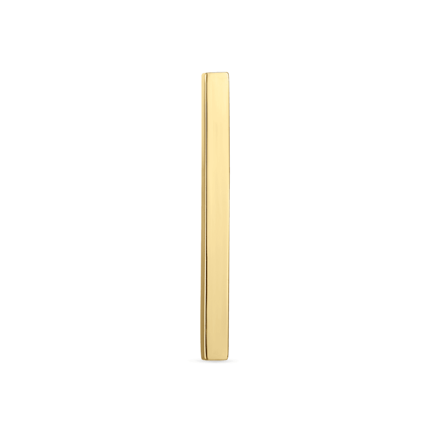Polished Square Bar Threaded Stud Earring