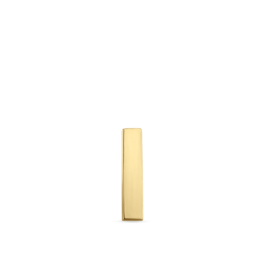 Polished Square Bar Threaded Stud Earring