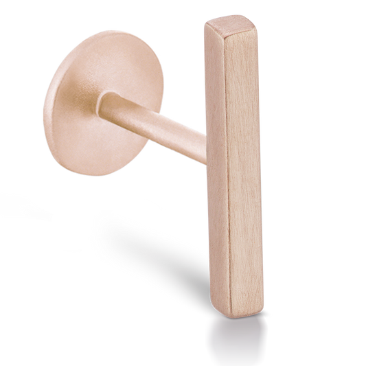 Matte Square Bar Threaded Stud Earring With Titanium Backing