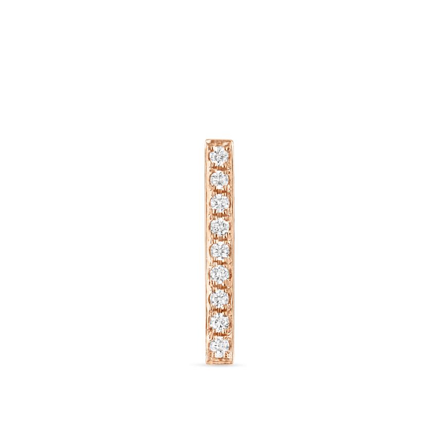 Square Diamond Pavé Bar Threaded Stud Earring