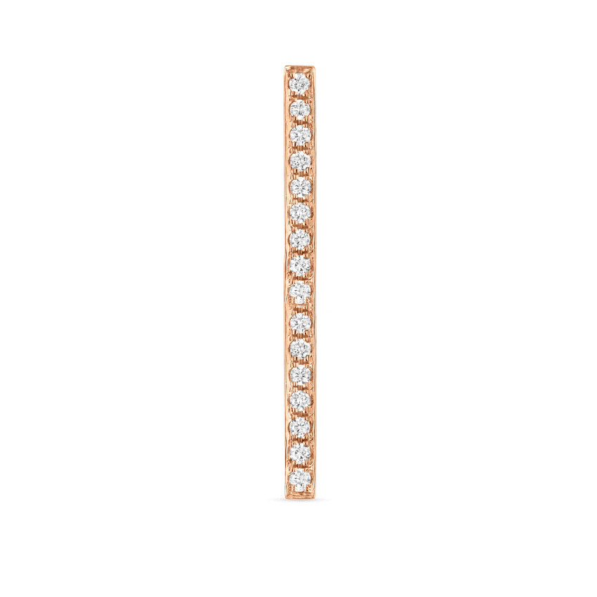 Square Diamond Pavé Bar Threaded Stud Earring