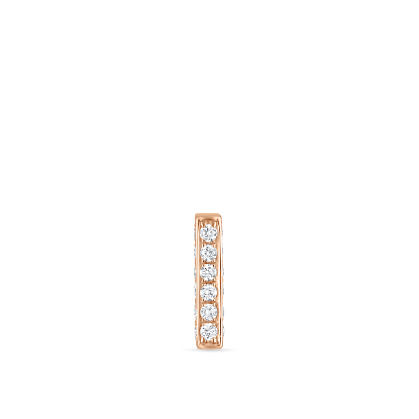 Square Diamond Pavé Bar Threaded Stud Earring With Titanium Backing