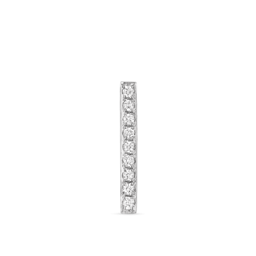 Square Diamond Pavé Bar Threaded Stud Earring