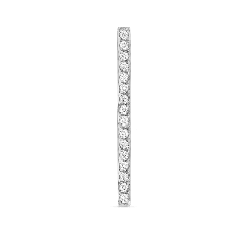 Square Diamond Pavé Bar Threaded Stud Earring