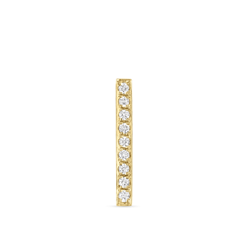 Square Diamond Pavé Bar Threaded Stud Earring