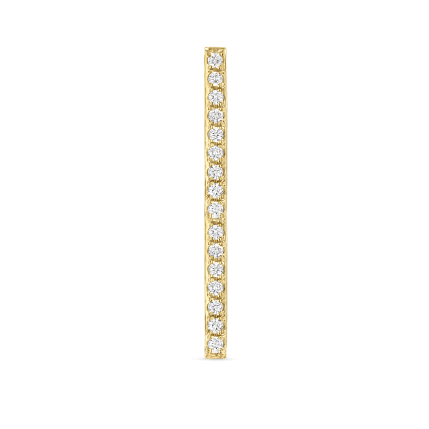 Square Diamond Pavé Bar Threaded Stud Earring