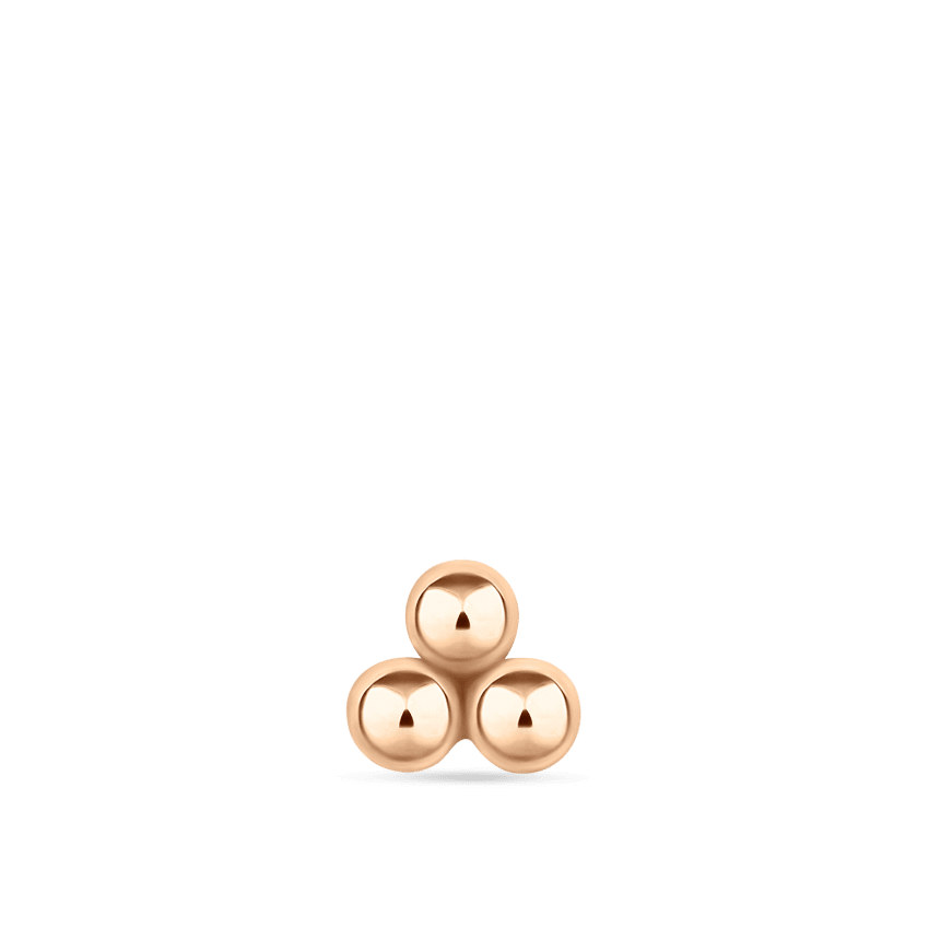 Ball Trinity Threaded Stud Earring With Titanium Backing