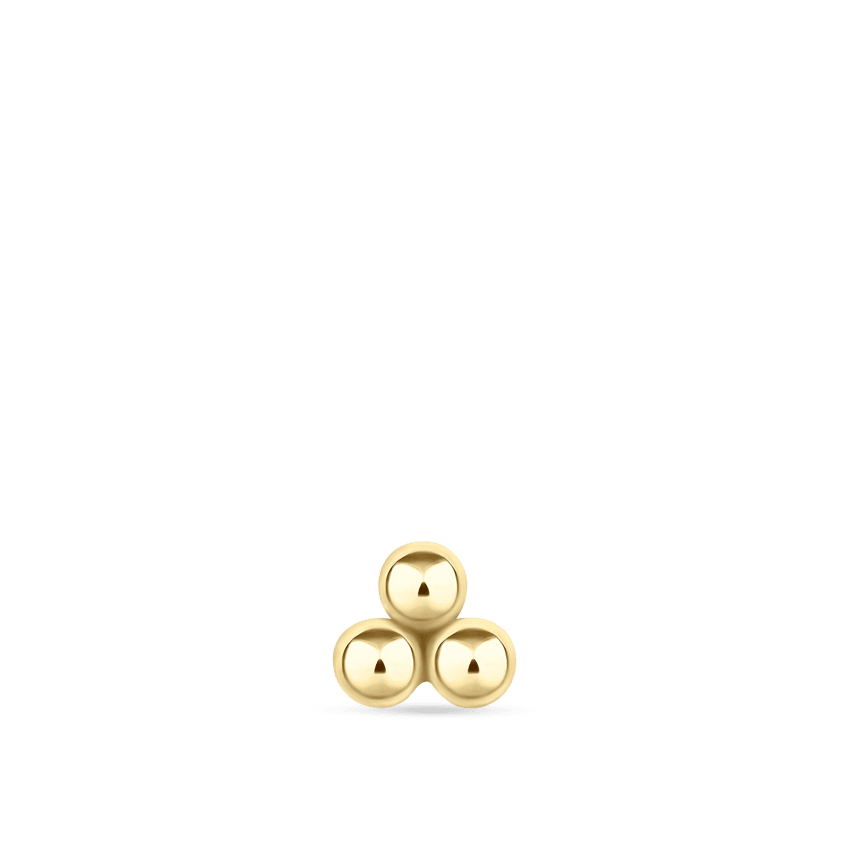 Ball Trinity Threaded Stud Earring With Titanium Backing