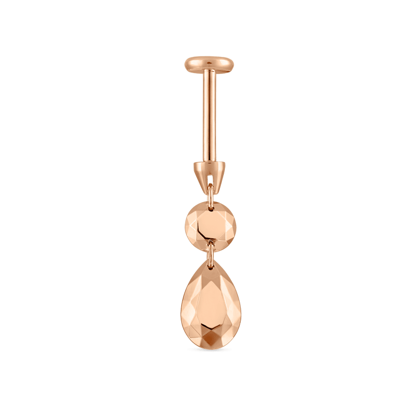 Double Faceted Gold Threaded Charm Stud Earring With Titanium Backing