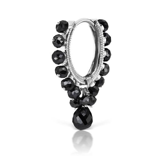 Black Diamond Coronet with Briolette Hoop Earring