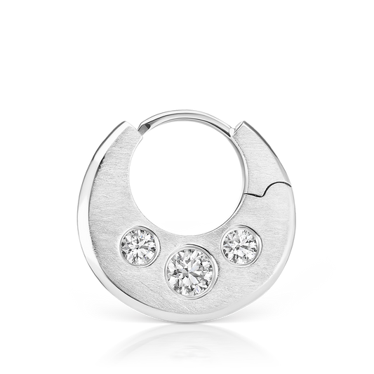 Diamond Crescent Reversible Hoop Earring