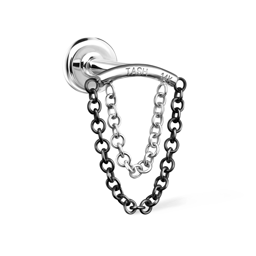 Double Chain Threaded Stud Drape With Titanium Backing