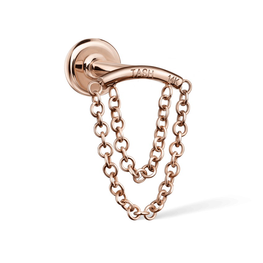 Double Chain Threaded Stud Drape With Titanium Backing