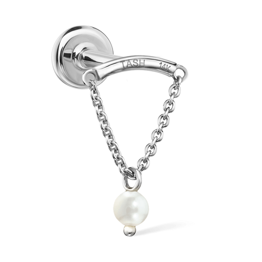 Pearl Drape Threaded Stud Earring