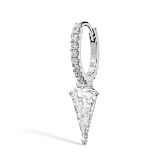Silhouette Diamond Long Spike Eternity Hoop Earring