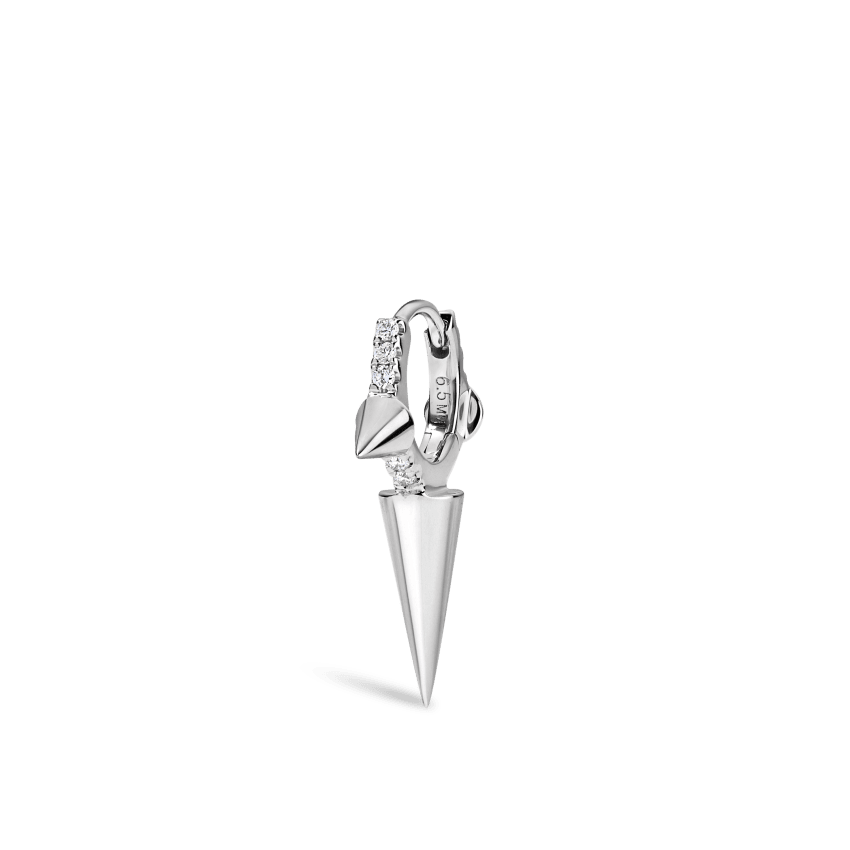 Triple Long Spike Diamond Eternity Hoop Earring