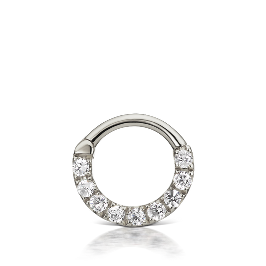 Cubic Zirconia Horizontal Eternity Hoop Earring
