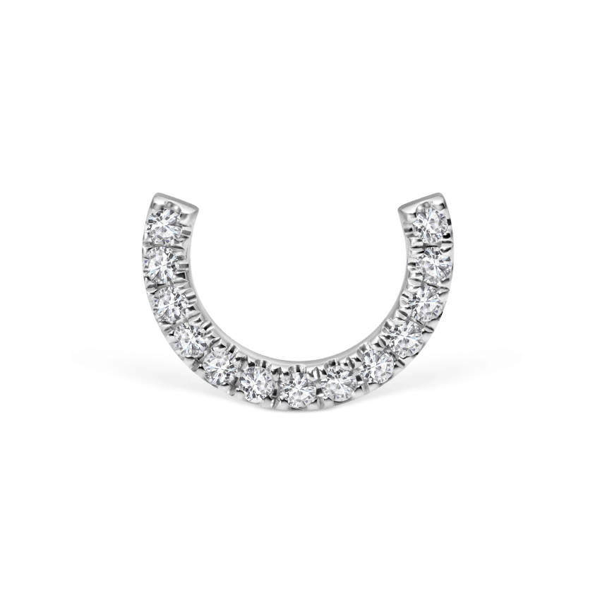 Prong Set Diamond Demi Eternity Threaded Stud Earring With Titanium Backing