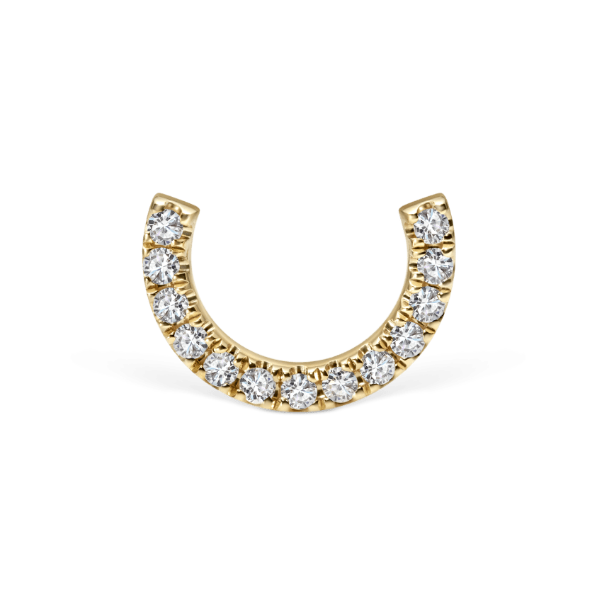 Prong Set Diamond Demi Eternity Threaded Stud Earring With Titanium Backing
