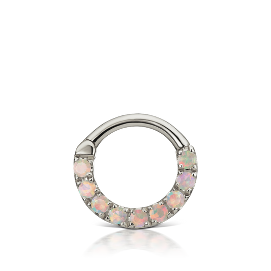 Opal Horizontal Eternity Hoop Earring