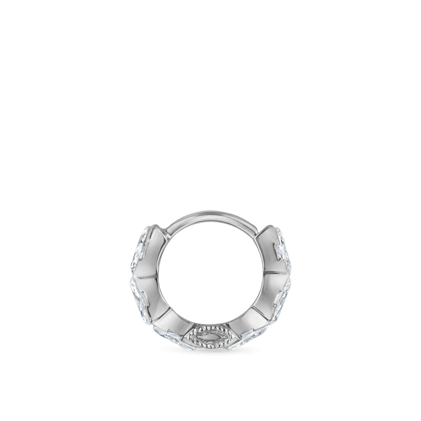 Invisible Set Diamond Marquise Eternity Hoop Earring