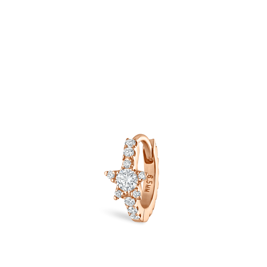 Diamond Star Eternity Hoop Earring