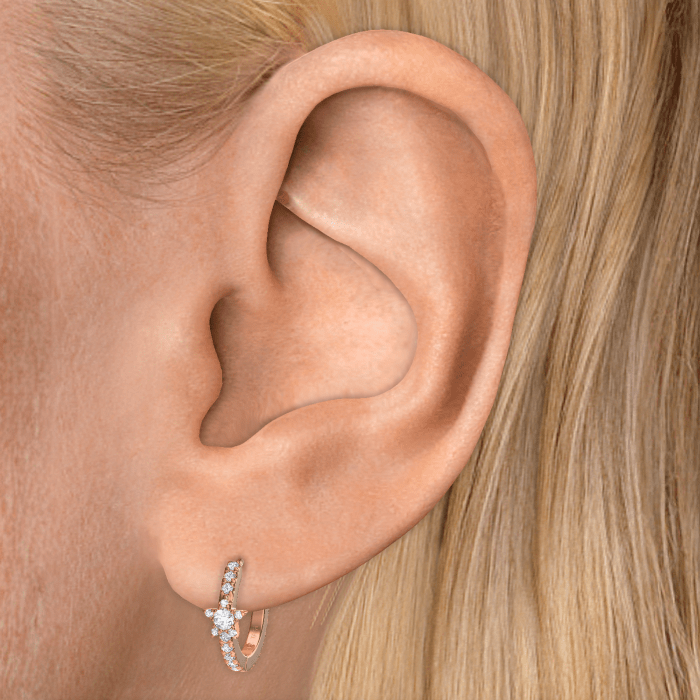 Diamond Star Eternity Hoop Earring