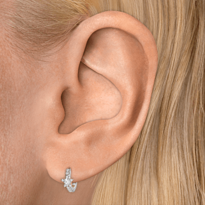 Diamond Star Eternity Hoop Earring
