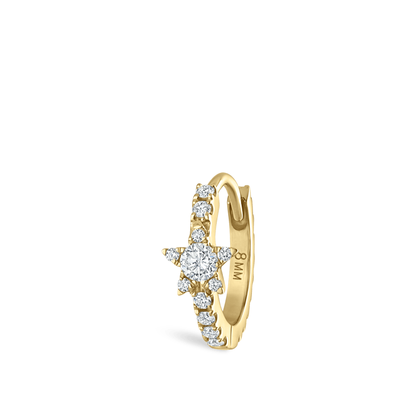 Diamond Star Eternity Hoop Earring