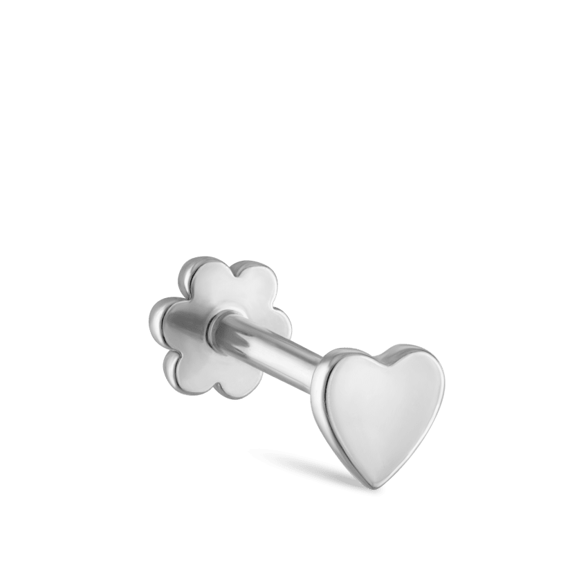 Heart Threaded Stud Earring