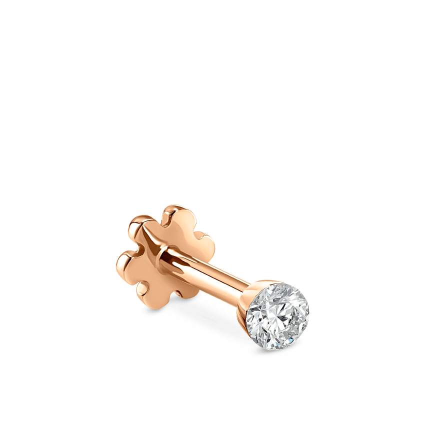 Invisible Set Diamond Threaded Stud Earring With Titanium Backing