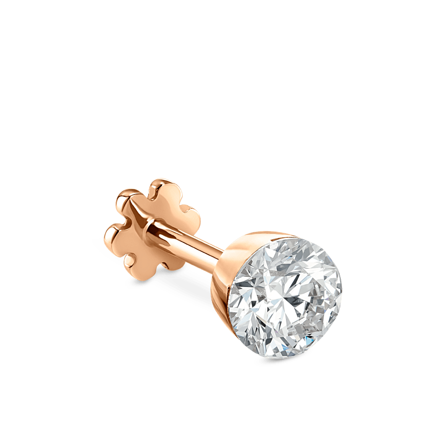 Invisible Set Diamond Threaded Stud Earring With Titanium Backing