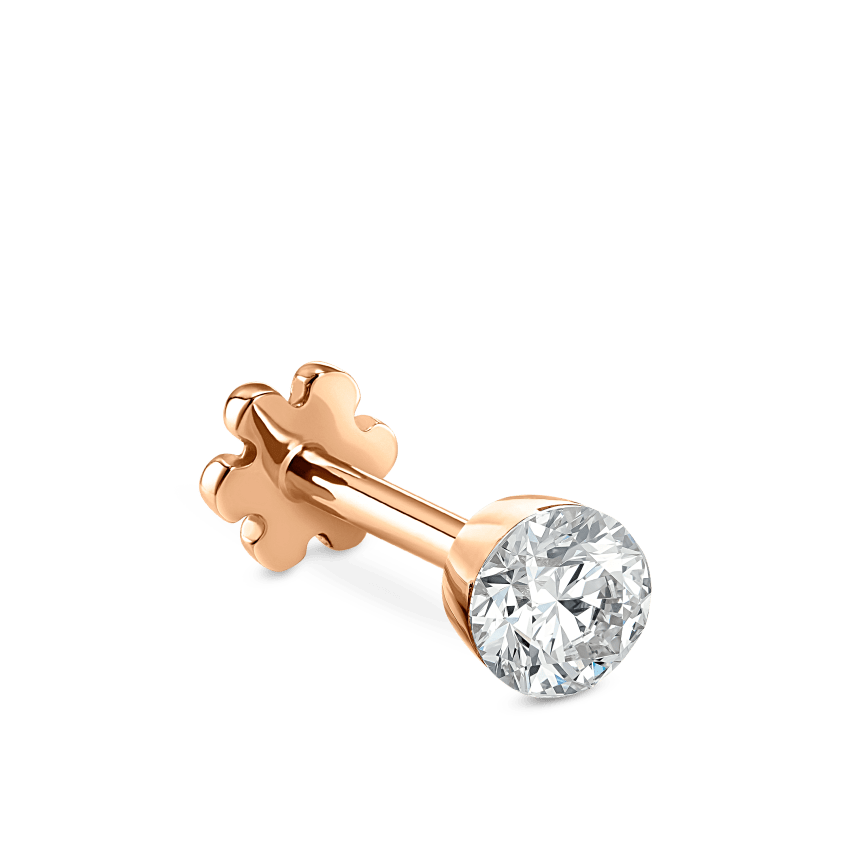 Invisible Set Diamond Threaded Stud Earring With Titanium Backing